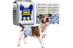 Dono Dog Diapers Male, Super Absorbent Male Dog Wraps, Rapid-Dry Gel Technology Doggie Diapers, Disposable Dog Belly Band, We