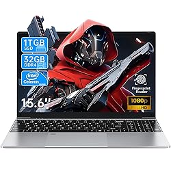 NAIKLULU 15.6 Inch Laptop Computer,32GB RAM 1TB