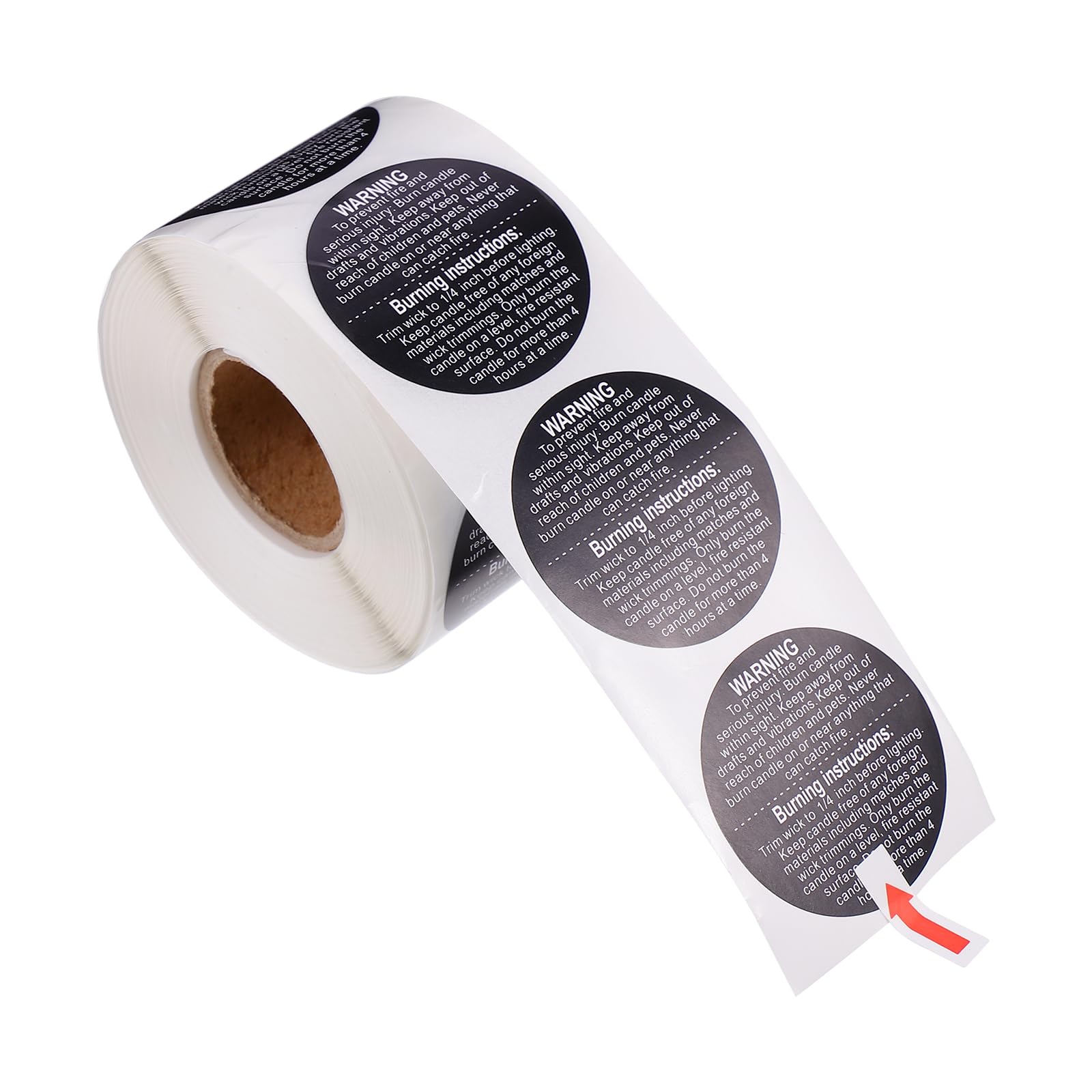 EXCEART 500pcs Candle Warning Safety Stickers Candle Jar Container Labels Wax Melting Safety Stickers for Container Candle Jars Round 38mm