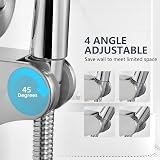 JOMOLA Suction Shower Head Holder Wall Mount Adjustable Angle Stainless Steel view 3