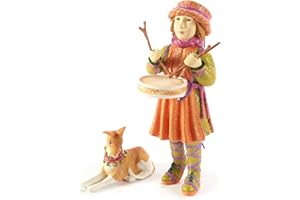 MACKENZIE-CHILDS Patience Brewster Nativity Figurine, Christmas Nativity Home Decor, Little Drummer Boy and Dog