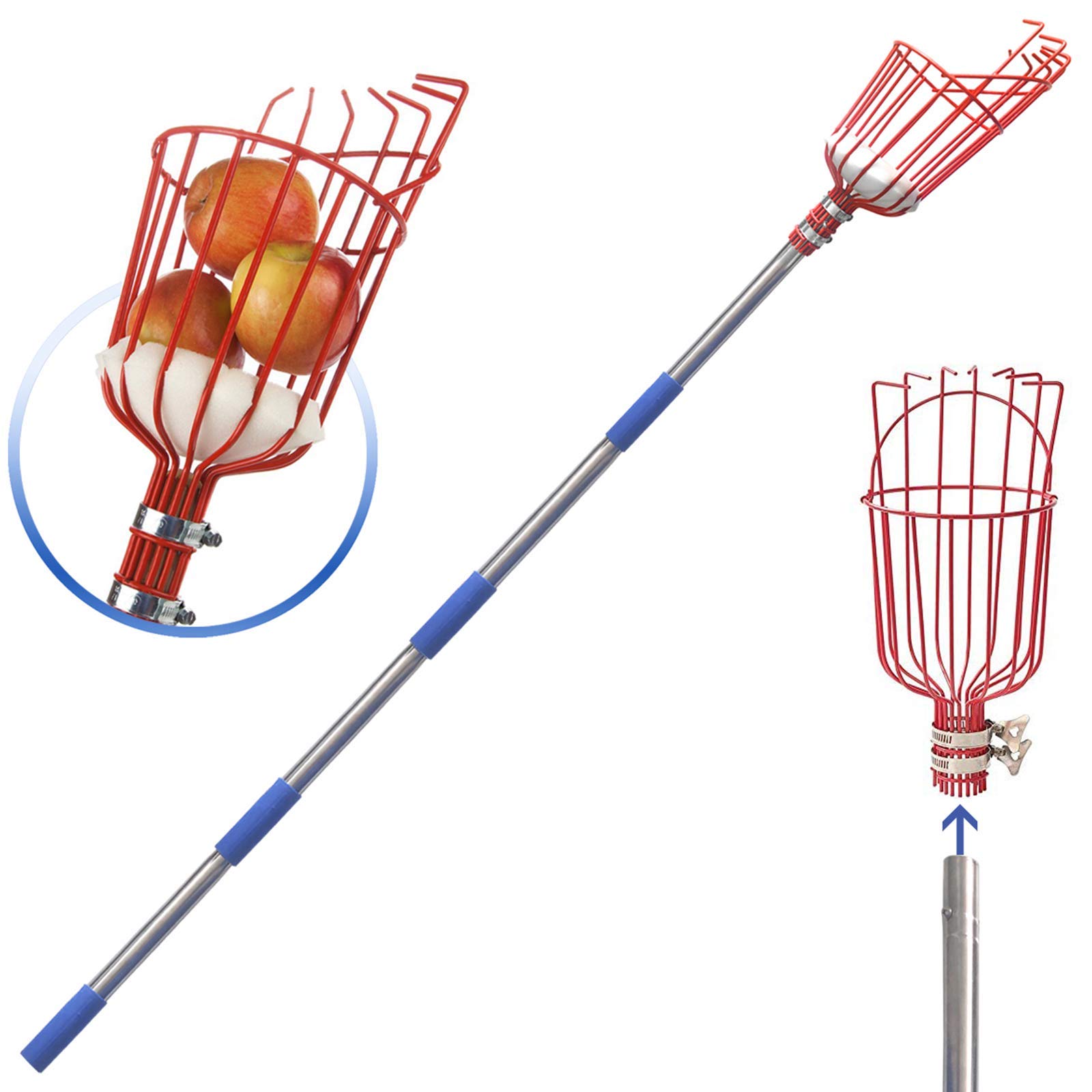 Photo 1 of DIIG 13 Foot Fruit Picker Tool with Stainless Steel Pole, Picking Equipment for Lemons, Apples, Guavas, Avocados, Pears, Mangoes, Oranges