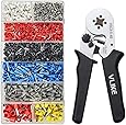 VLIKE Ferrule Crimper Pliers Set Wire Crimping Tool Kit with 1200 Terminal Connector Sleeves Electricians Contractors Repair Support Ferrule Crimper Pliers for Stripper Wiring Projects
