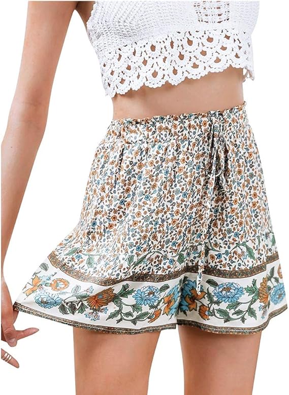 Amazon ショートパンツ レディース 花柄 フレアパンツ ゆったり 短パン スポーツ きれいめ 部屋着 パンツ 夏 ウェストゴム おしゃれ カジュアル ショーパン 大きいサイズ スウェット ランニングショートパンツ 女性用 可愛い ズボン 学生 女子 体育 部活 ショート
