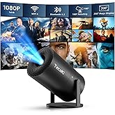 Mini Portable Projector with WiFi and Bluetooth,Support Movie Projector 1080P HD,Auto Keystone Correction,180° Rotatable,Compatible with TV Stick, HDMI, USB, Smartphone, Laptop