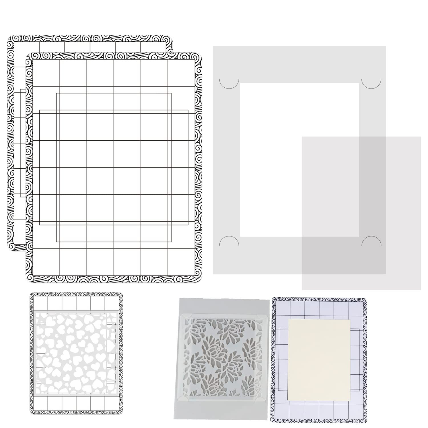 3Pcs/Set Stick and Stamp Mat and Fixed Stamp Blending Template Multi Use Low Tack Mat for DIY Projects Paper Card Scrapbooking To Hold Project In Placeholding stencil in place while ink blending fixed