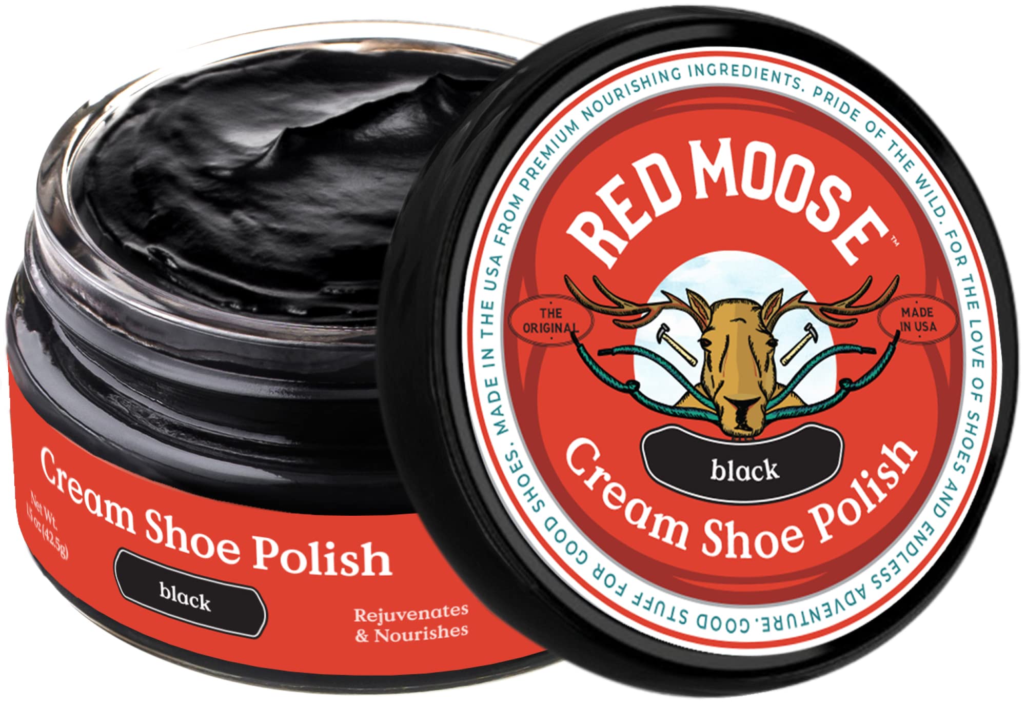 Photo 1 of RED MOOSE Premium Boot and Shoe Cream Polish Black - Made in the USA