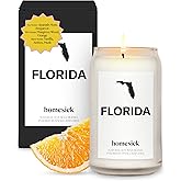 Homesick Scented Candles for Home (Florida) - 13.75 oz Long-Lasting Soy Wax Jar Candle for Women & Men for All Occasions, 60-80 Hours Burn Time - Notes of Moss & Bergamot