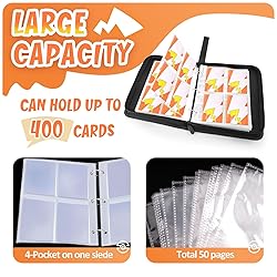 Card Binder 4-Pockets, 400 Pockets Card Holder with
