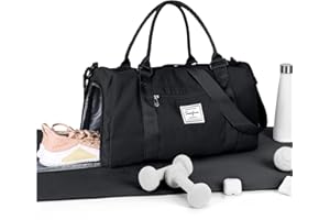 BJLFS Gym Bag Womens Men with Shoes Compartment and Wet Pocket,Travel Duffel Bag Sport Gym Tote Bags Weekend Overnight Bag