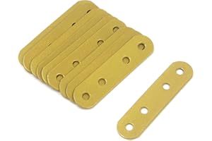 MY MIRONEY 10-Pack Gold Straight Braces 2.95" x 0.71" Flat Straight Brace Brackets Iron Mending Plate Connector Joining Brack
