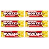 Honees Honey Filled Drops, Honey Cough Drops with Real Honey-Natural Sore Throat Relief-Nothing Artificial-Throat Coat Lozenges, Natural Cough Suppressant, Non-GMO (6 Pack &ndash; 54 Drops)