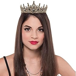 Black Crown for Women, Gothic Crystal Princess