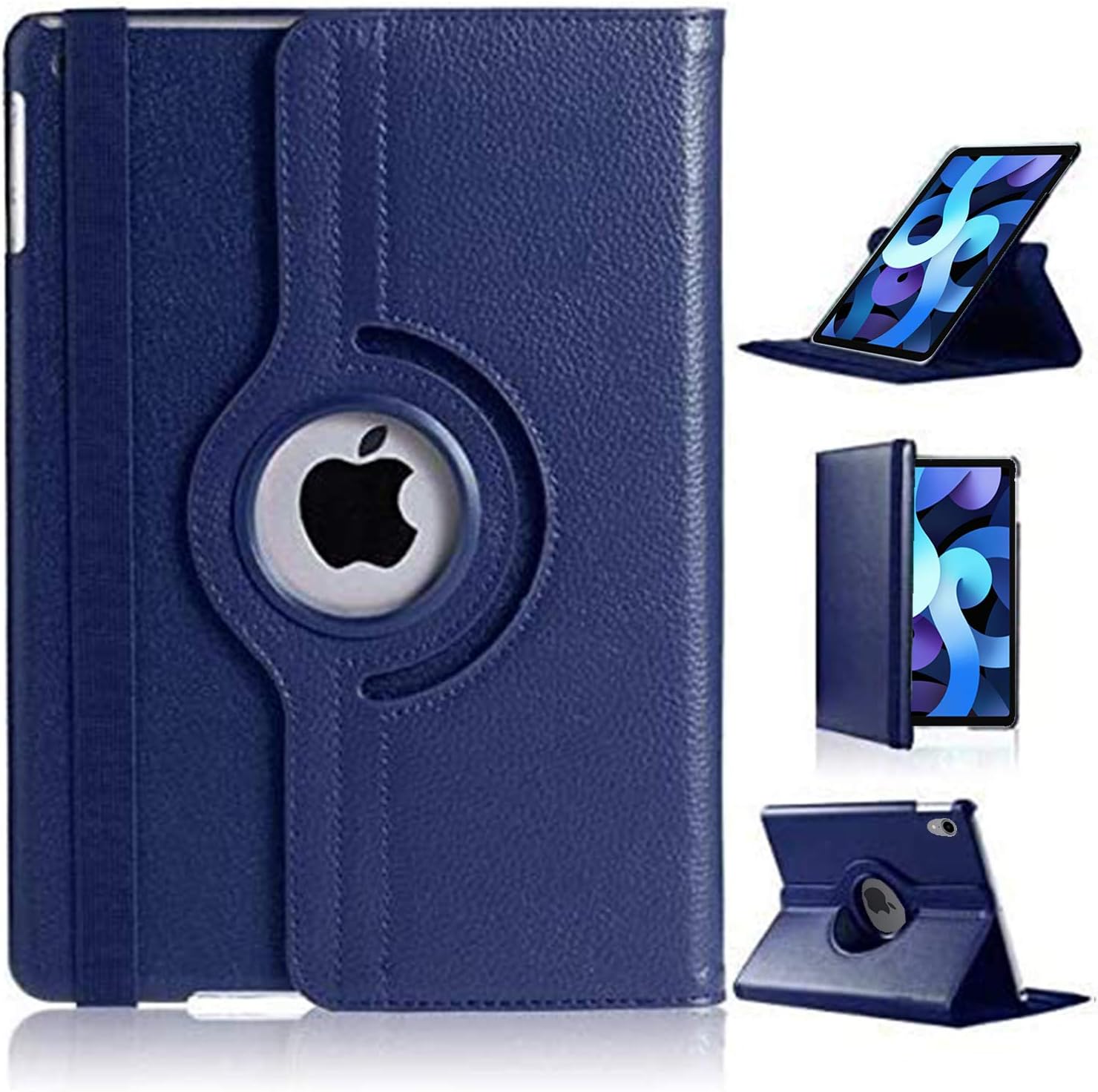 For iPad Air 11 (M4 2026/M3 2025/M2 2024) Case/iPad Air 10.9 4th 2020/5th 2022 Generation 360 Rotating Stand Multi-Angle Viewing Auto Wake/sleep Smart Folio Kids Friendly Protective Cover (BLUE)