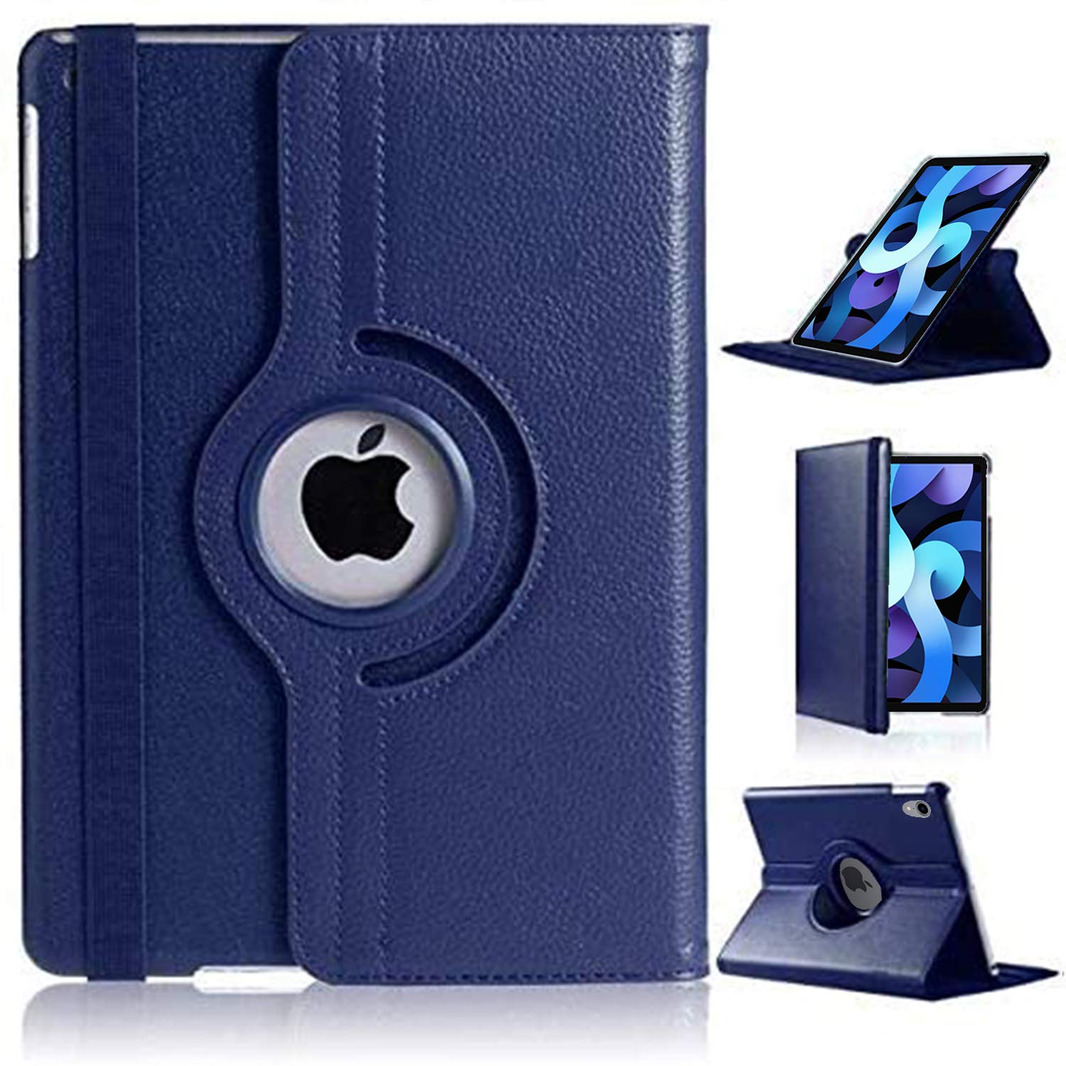 For iPad Air 11 (M4 2026/M3 2025/M2 2024) Case/iPad Air 10.9 4th 2020/5th 2022 Generation 360 Rotating Stand Multi-Angle Viewing Auto Wake/sleep Smart Folio Kids Friendly Protective Cover (BLUE)