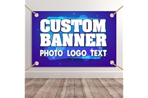 Custom Banners and Signs for Outdoor/Indoor, Customize Photo Logo Text Personalized Banner Customizable Parties Business Birt