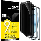 NEW'C 3 Pack Privacy for iPhone 16 Plus,15 Plus Screen Protector (6.7 inches), Anti-Spy Tempered Glass Film,Enhanced 28-Degree Privacy Angle with easy installation tool included