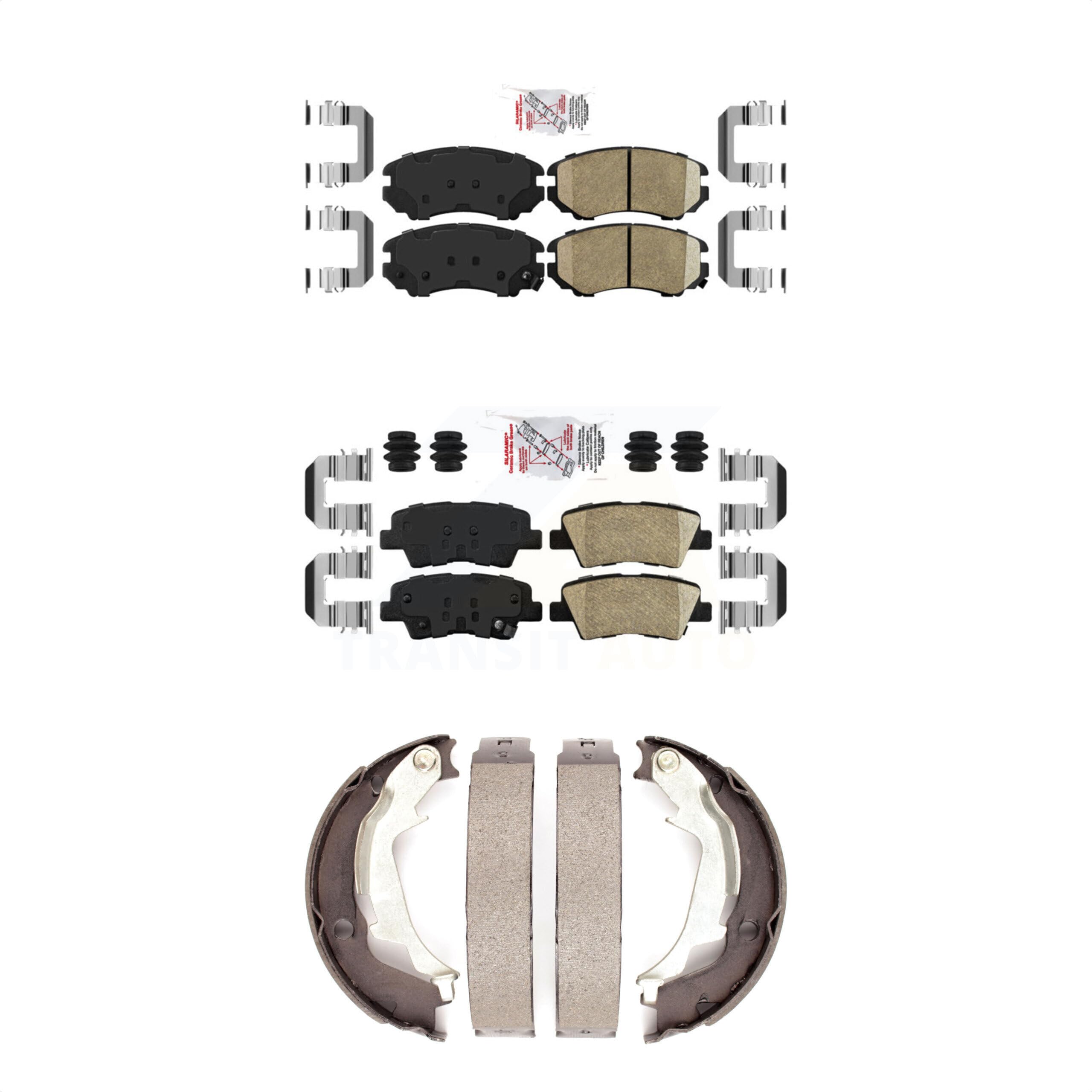 Transit Auto Front Rear Ceramic Disc Brake Pads Kit