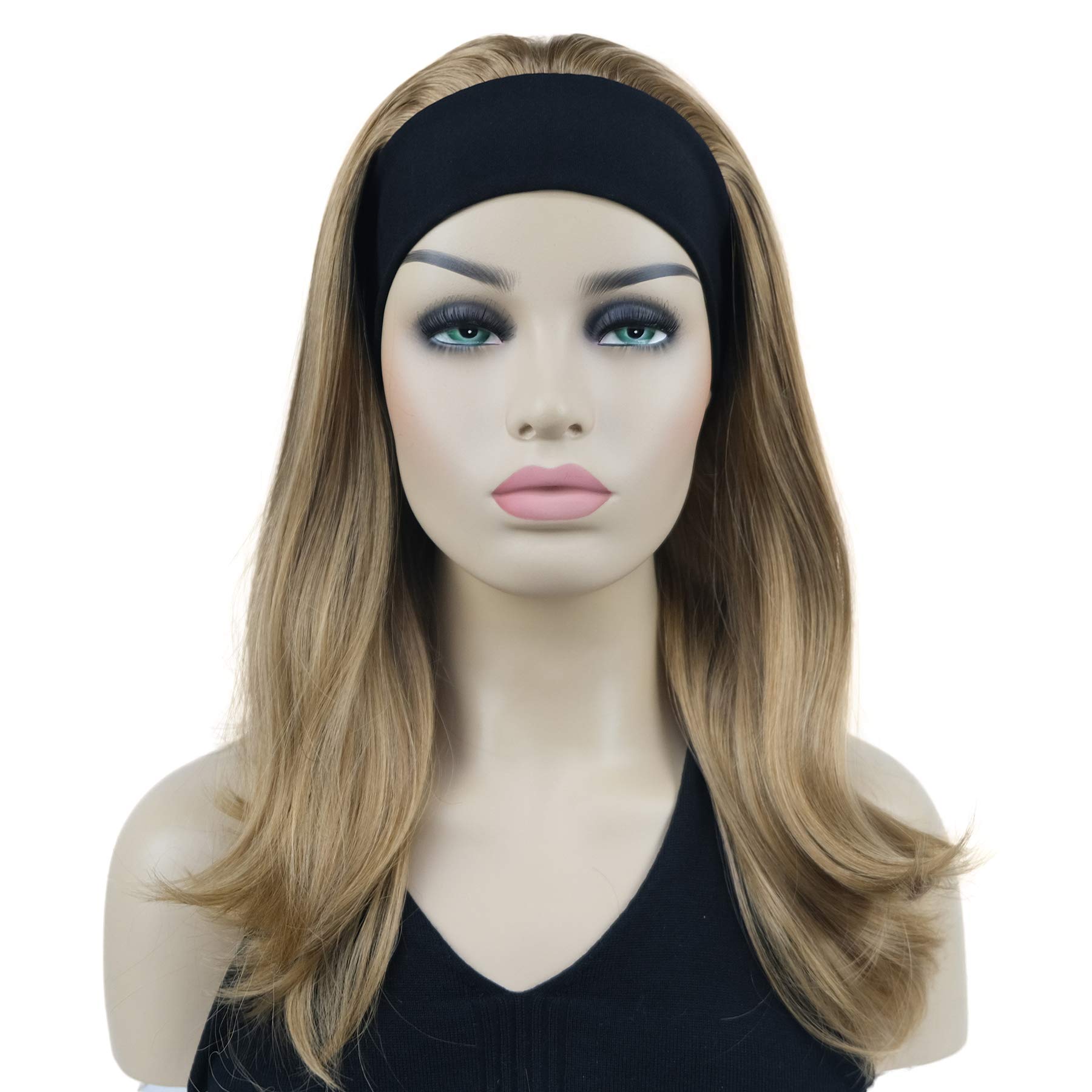 Lydell Long Straight Wavy Hair Wigs Headband Synthetic Wigs (Lightest Golden Blonde)