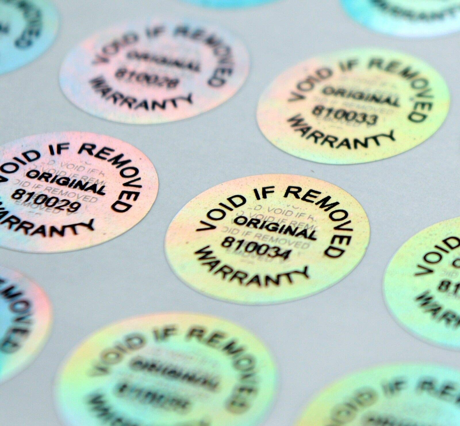 Hologram Warranty Stickers Tamper Evident Asset Label IT Security Seal Void Sticker Each with Unique Serial Number (200)
