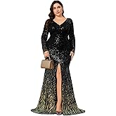 TOLEEN Women's Plus Size Sequin Dress Luxurious Style Formal Cocktail Evening Party Maxi Dresses