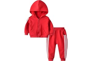 CRAZY GOTEND Toddler Boys Girls Sports Clothing Set 2 Piece Kids Zip Up Clothes Outfit Long Sleeve Athletic Outerwear 12M-5Y