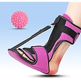 VOOOLO Plantar Fasciitis Night Splint with Massage Ball for Plantar Fasciitis Relief, Soft & Comfortable Foot Brace for Achilles Tendonitis Heal Spur Foot-drop Flat-arch for Women and Men, Pink