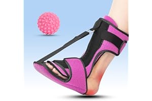 VOOOLO Plantar Fasciitis Night Splint with Massage Ball for Plantar Fasciitis Relief, Soft & Comfortable Foot Brace for Achilles Tendonitis Heal Spur Foot-drop Flat-arch for Women and Men - Pink