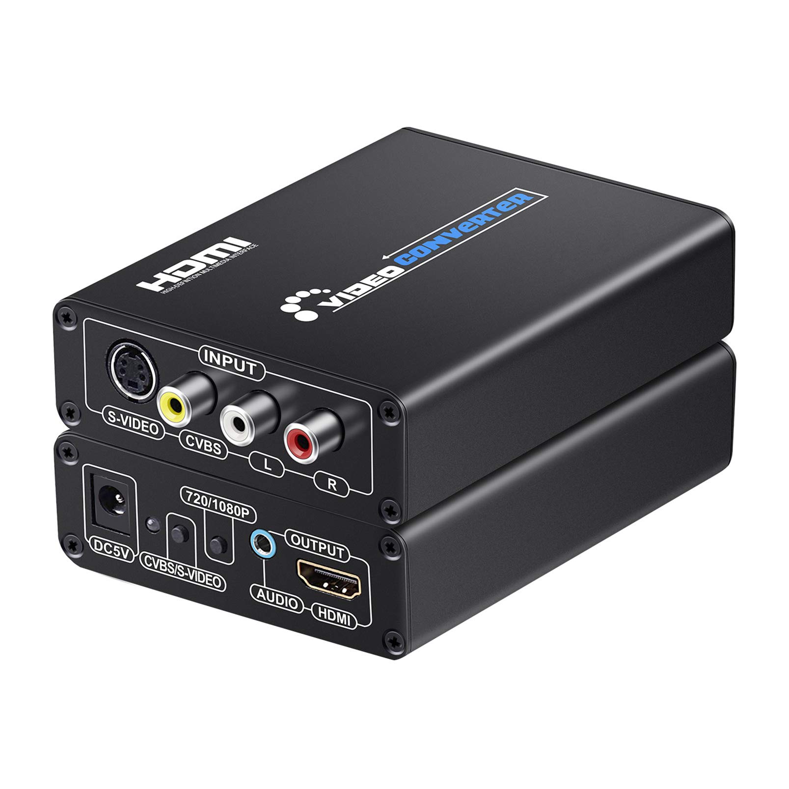 Photo 1 of SUNNATCH RCA Svideo to HDMI Converter with AV + S-Video Cables, RCA Composite CVBS AV or Svideo + R/L Audio Input to HDTV Output Upscale Converter