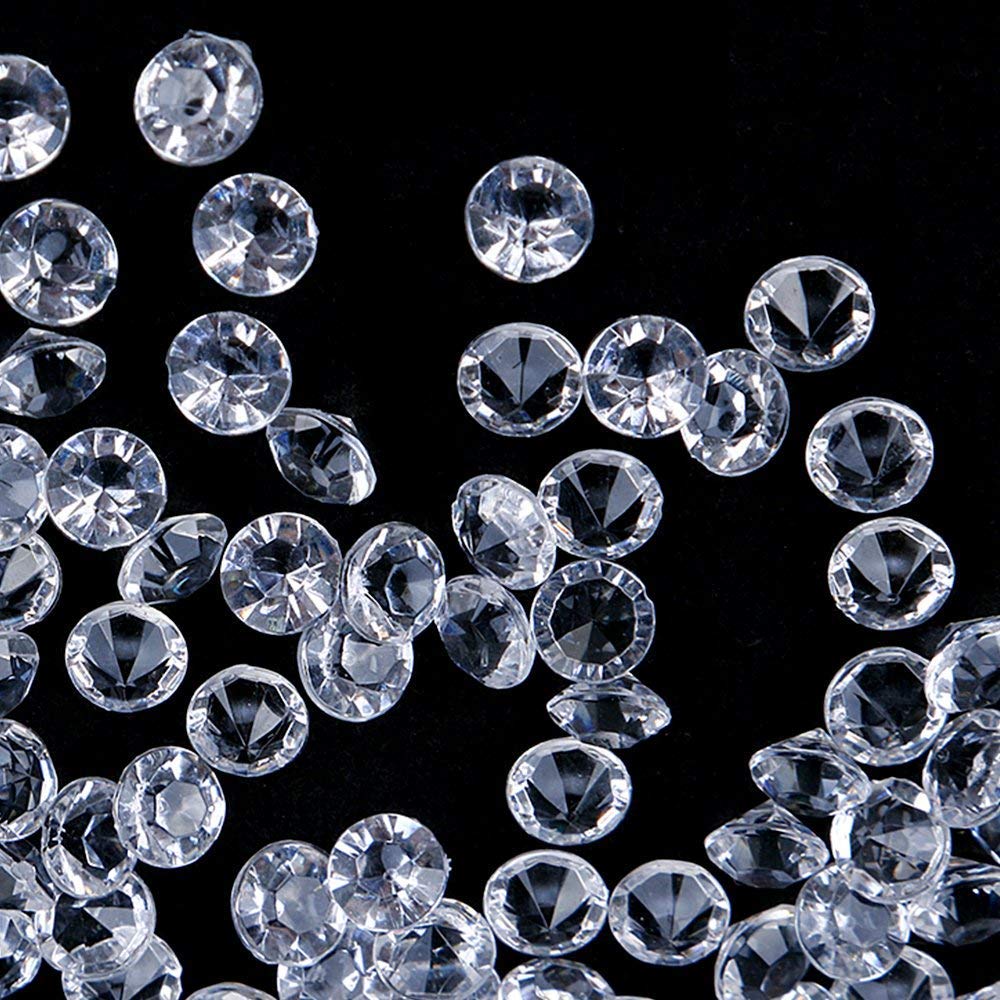 HAKACC Deko Diamanten, 2000 Stück 8mm Diamantkristalle Glitzernde Dekosteine Tischdeko Diamanten Streudeko Hochzeit