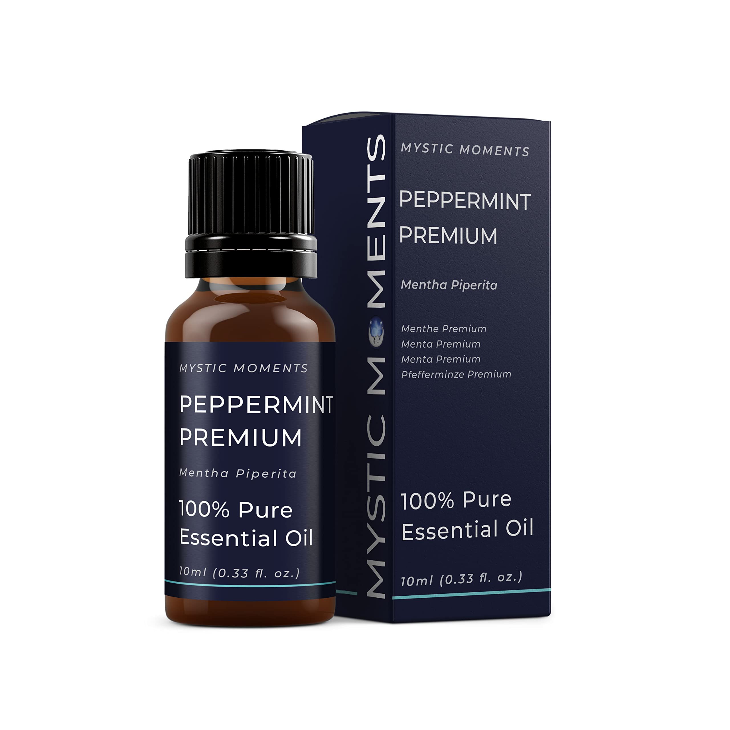Mystic Moments | Peppermint Premium Essential Oil (Mentha piperita) 10ml | Fresh Cooling Mint Aroma for Energising Aromatherapy & Revitalising Diffuser Blends | Vegan & Natural