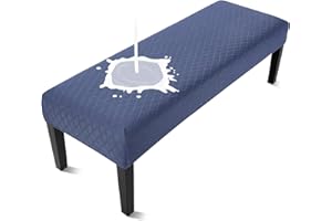 Fuloon Waterproof Dining Bench Cover, Removable Slipcover Washable Seat Protector for Living Room, Bedroom, Kitchen (Navy Blue)