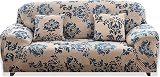 Teynewer 1-Piece Fit Stretch Sofa Cover 2 Seater Provence Pattern