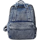 MaxxCloud Vintage Denim Laptop Backpack Casual Canvas Daypack Handbag Purse Lightweight Rucksack Shoulder Bag