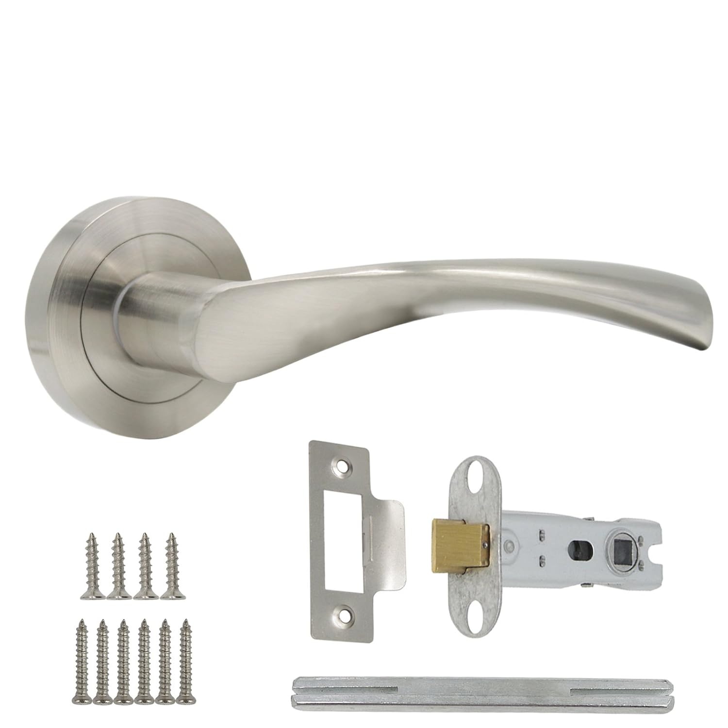Probrico Internal Door Handle Set Lever on Rose with 77mm Tubular Latch