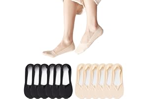 6 Pack No Show Socks Women Thin Socks Low Cut Liner Socks Non Slip Invisible for Flats Boat