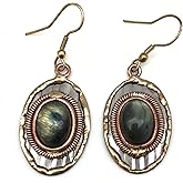 Anju E2202 Mixed Metal Earrings with Labradorite