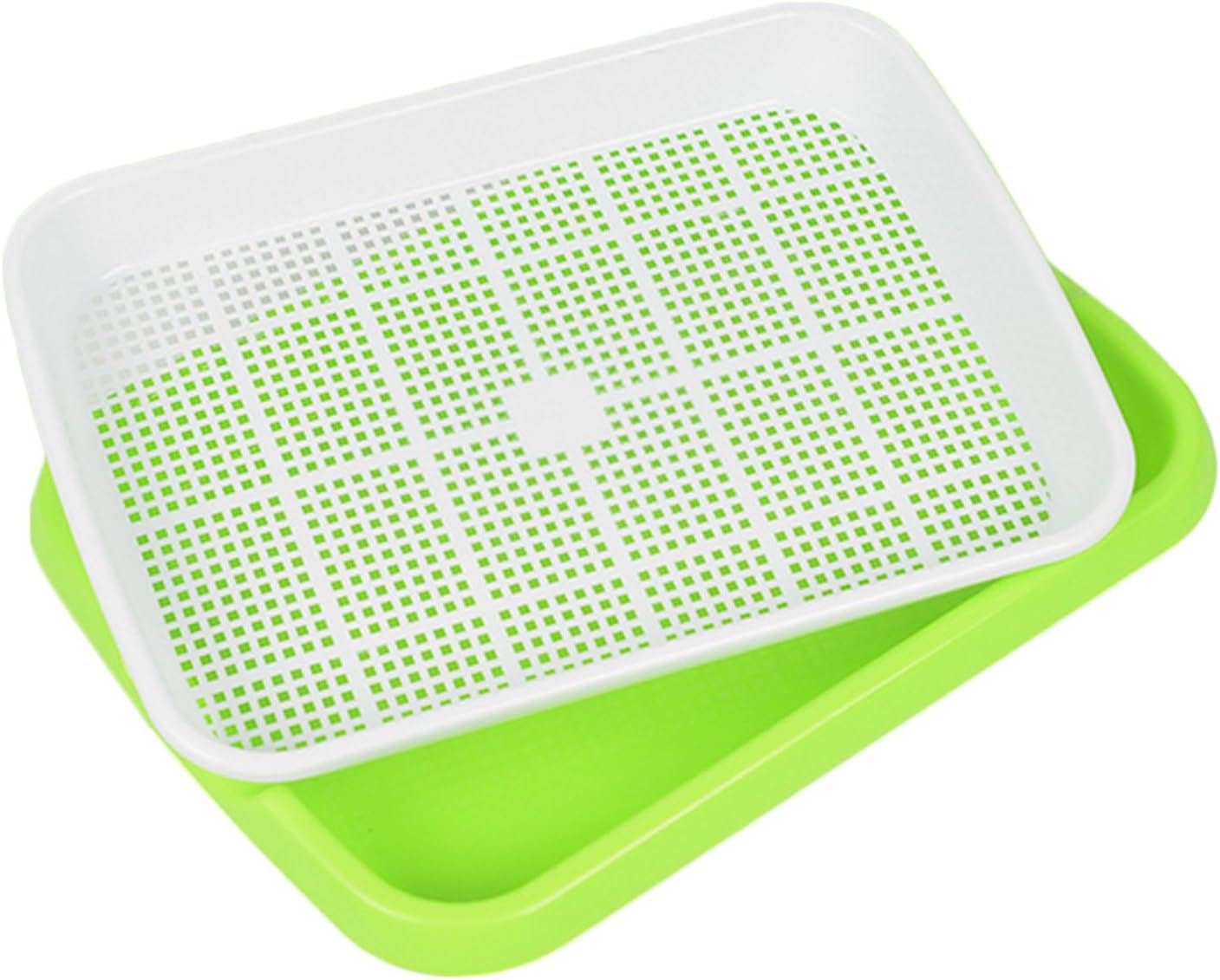 Seed Sprouter Tray Plant Germination Trays Double Layer Hydroponics Basket for Garden Home Green