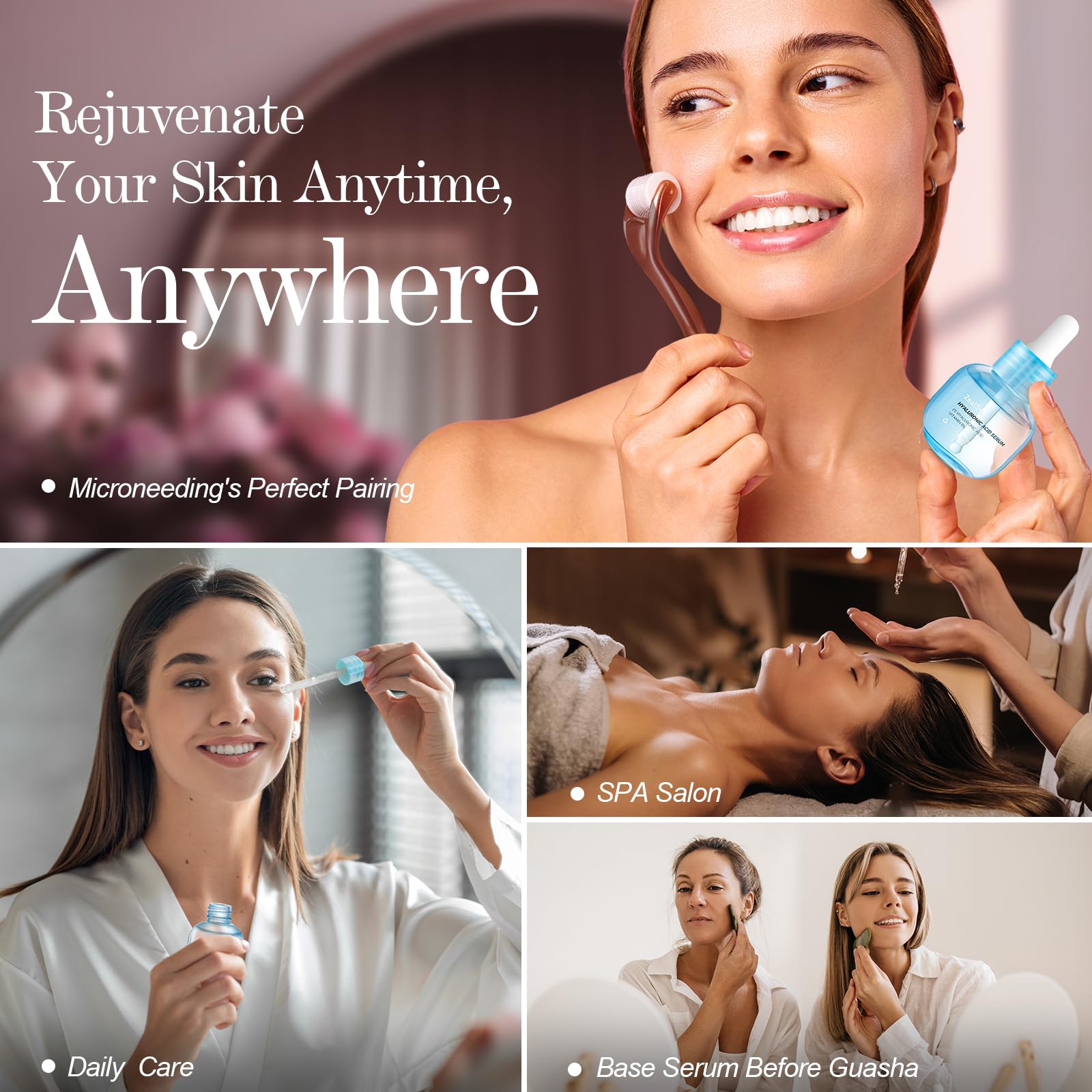 Zealsea Hyaluron Serum Gesicht mit Vitamin B5 - Skincare Anti Aging & Anti Falten - Feuchtigkeitsspendendes Aufpolsterndes Hyaluronsäure Serum - Hypoallergen für alle Hauttypen 2