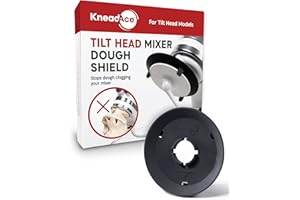 KneadAce Dough Hook Shield For Kitchen Aid - Prevents Your Dough from Climbing Up and Clogging Up Your Mixer – Mess Free Mixer Accessory Compatible With KitchenAid C Shape Dough Hooks (Dark Grey)
