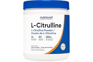 Nutricost L-Citrulline Powder (250 Grams) Unflavored - 3g Per Serving, 83 Servings