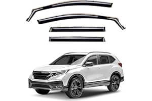 GrandWheel Co Smoke Tinted in-Channel Side Window Vent Visor Deflectors Rain Guards Compatible with Honda CR-V 2017-2022 - 4pcs. GW0217