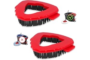 Scrub Mop Head for Vileda EasyWring 1-Tank System - Triangle Stiff Bristle Replacement Brush for Floor, Bathroom, Bathtub, an