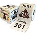 Printed TP Holy Poop You're 30 Printed Toilet Paper Gag Gift – Funny Toilet Paper For Prank, Surprise, Bathroom Decor, Novelt