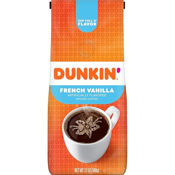 DUNKIN’ FRENCH VANILLA FLAVORED GROUND COFFEE, 12 OUNCES