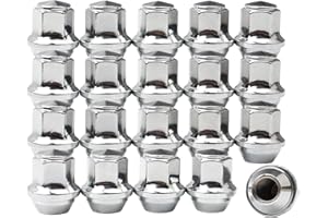 REEAUTO 14x1.5 Replacement for 2015-2020 Mustang Edge MKX MKZ Aviator, 20 PCS One-Piece Chrome OEM Factory Style Lug Nuts for Stock Wheels