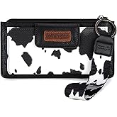 Montana West X Wrangler Cow Print Wallet for Women Ladies Female Card Cases & Money Organizers Wristlet with Wallet Large Clutch with Coin Purse Smooth Zipper and Rfid Lining
