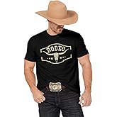 Western Cowboy Rodeo Shirts: Mens Vintage Cow Skull Graphic Tees Boho Country Concert Music T-Shirts