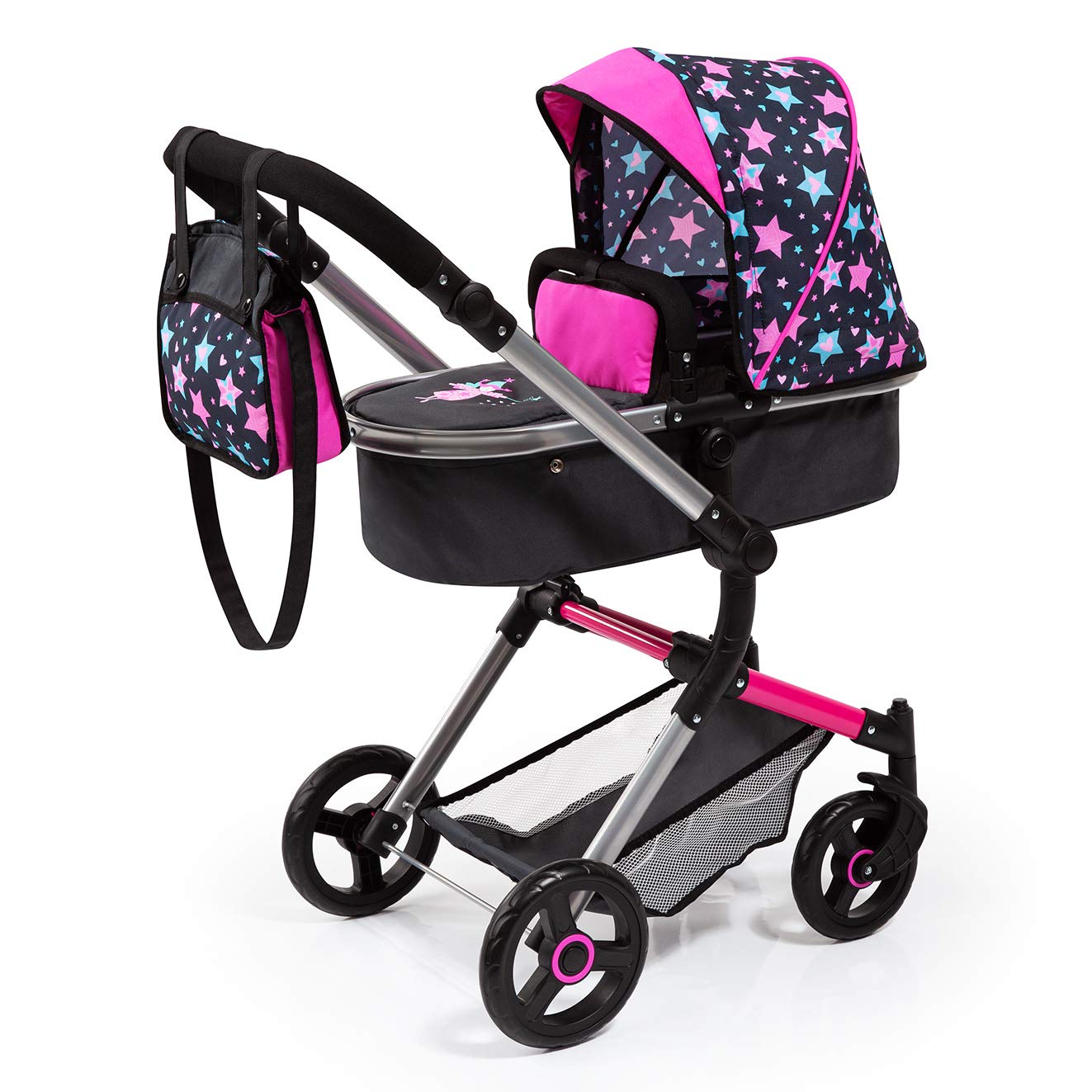 Dolls Pram NEO Vario stroller, bag, convertible, foldable, adjustable handle