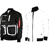 SCREENSHOT Men Streetwear Hip-Hop Urban NY Fashion Bomber Jacket - Modern Outdoor Lightweight Windbreaker Graffiti Zip Up Top